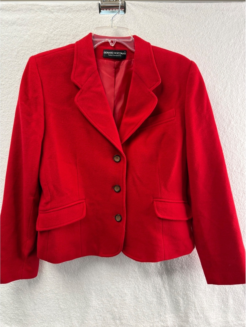 Benard Holtzman Red Wool Blazer Jacket Size Small